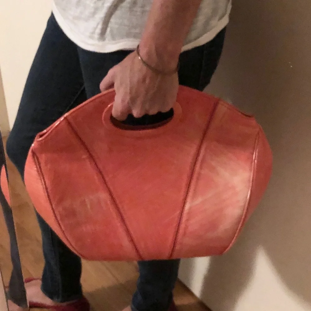 Oscar de la Renta Coral Goya Satchel - Picture 8 of 10